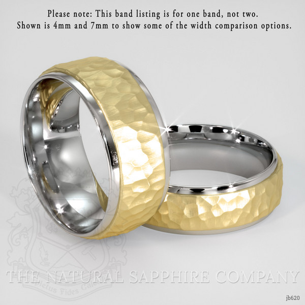 18K White & Yellow Men's Plain Band