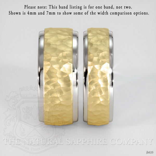 18K White & Yellow Men's Plain Band