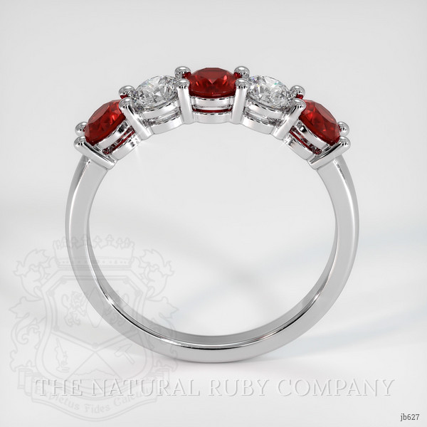 18K White Gold Diamond and Ruby Prong Wedding Band