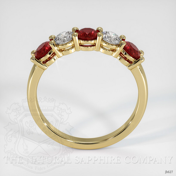 14K Yellow Gold Ruby and Diamond Prong Wedding Band