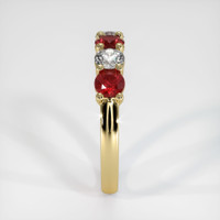 14K Yellow Gold Ruby and Diamond Prong Wedding Band Image