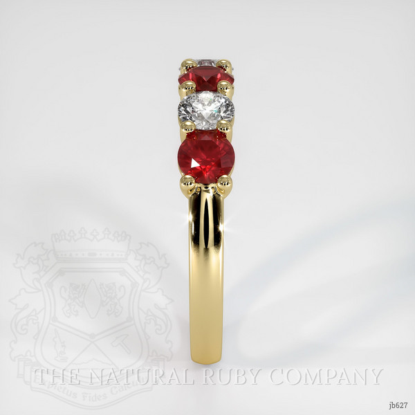 14K Yellow Gold Diamond and Ruby Prong Wedding Band