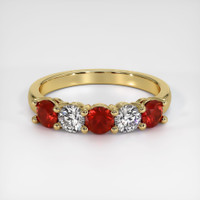 18K Yellow Gold Ruby and Diamond Prong Wedding Band Video