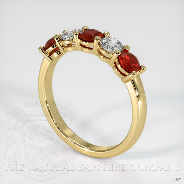 18K Yellow Gold Ruby and Diamond Prong Wedding Band