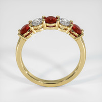 18K Yellow Gold Diamond and Ruby Prong Wedding Band Image