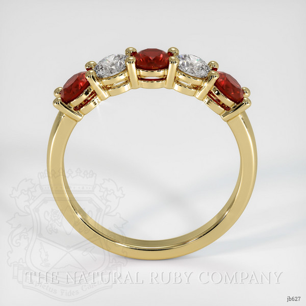 18K Yellow Gold Diamond and Ruby Prong Wedding Band