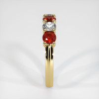 18K Yellow Gold Ruby and Diamond Prong Wedding Band Image