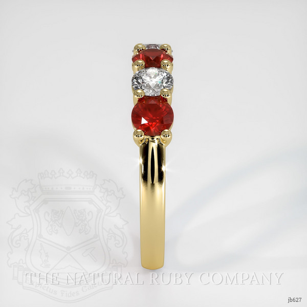 18K Yellow Gold Ruby and Diamond Prong Wedding Band