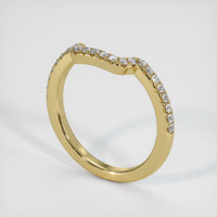 18K Yellow Gold Diamond Pave Wedding Band Image