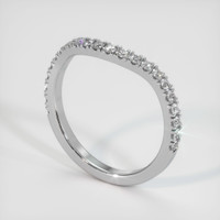 18K White Gold Diamond Pave Wedding Band Image