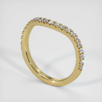 18K Yellow Gold Diamond Pave Wedding Band Image