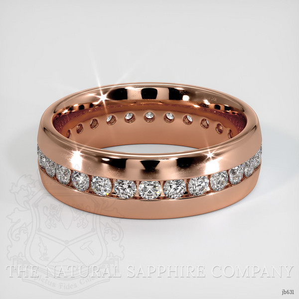 14K Rose Gold Diamond Men's Wedding Band