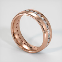 14K Rose Gold Diamond Men's Wedding Band Image