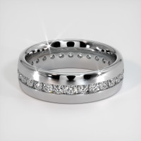 14K White Gold Diamond Men's Wedding Band Video