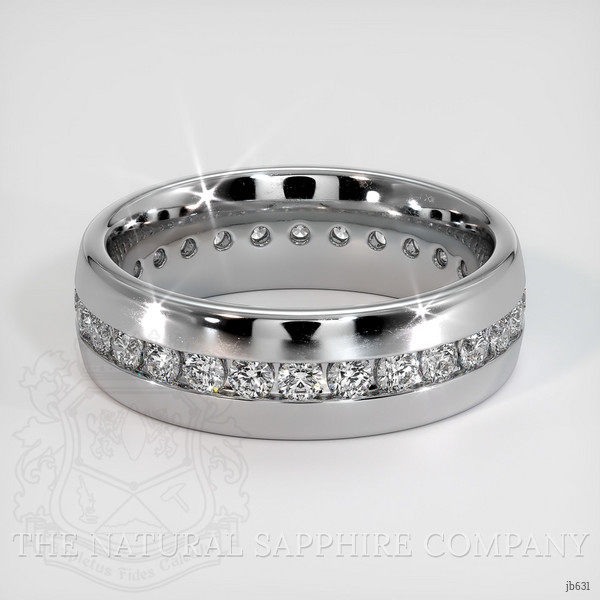14K White Gold Diamond Men's Wedding Band