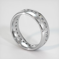 14K White Gold Diamond Men's Wedding Band Image