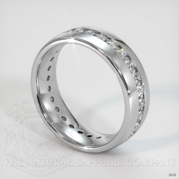 14K White Gold Diamond Men's Wedding Band