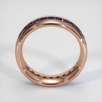 14K Rose Gold Blue Sapphire Men's Wedding Band Image