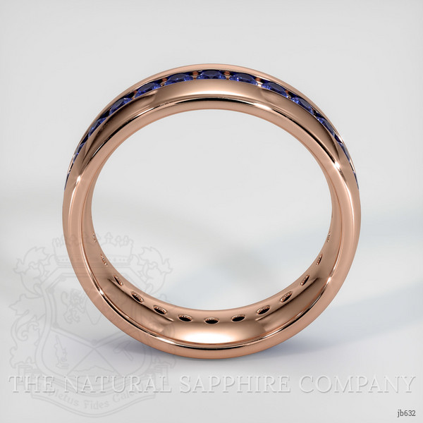 14K Rose Gold Blue Sapphire Men's Wedding Band