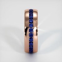 14K Rose Gold Blue Sapphire Men's Wedding Band Image