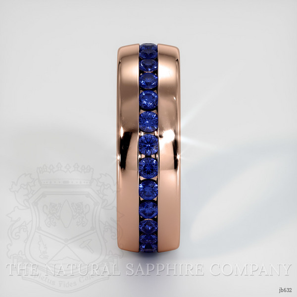 14K Rose Gold Blue Sapphire Men's Wedding Band