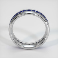 14K White Gold Blue Sapphire Men's Wedding Band Image