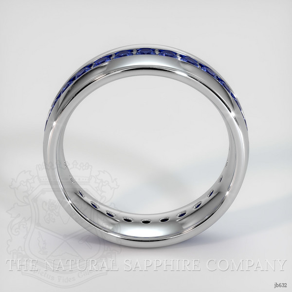 14K White Gold Blue Sapphire Men's Wedding Band