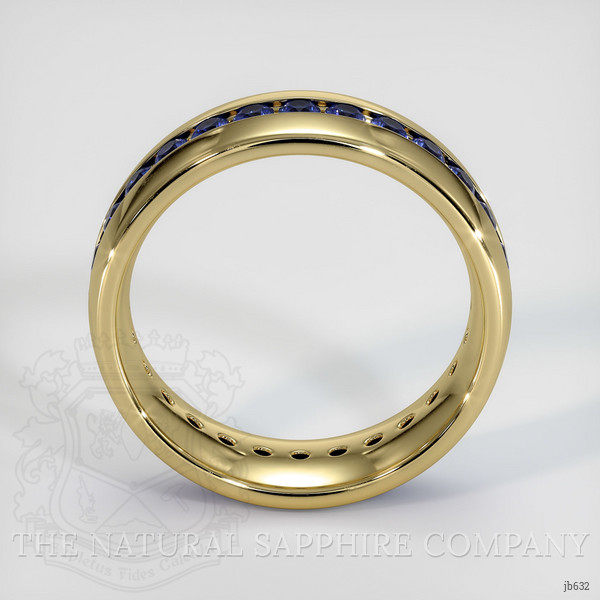 14K Yellow Gold Blue Sapphire Men's Wedding Band