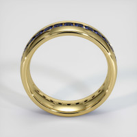 18K Yellow Gold Blue Sapphire Men's Wedding Band Image