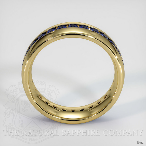 18K Yellow Gold Blue Sapphire Men's Wedding Band