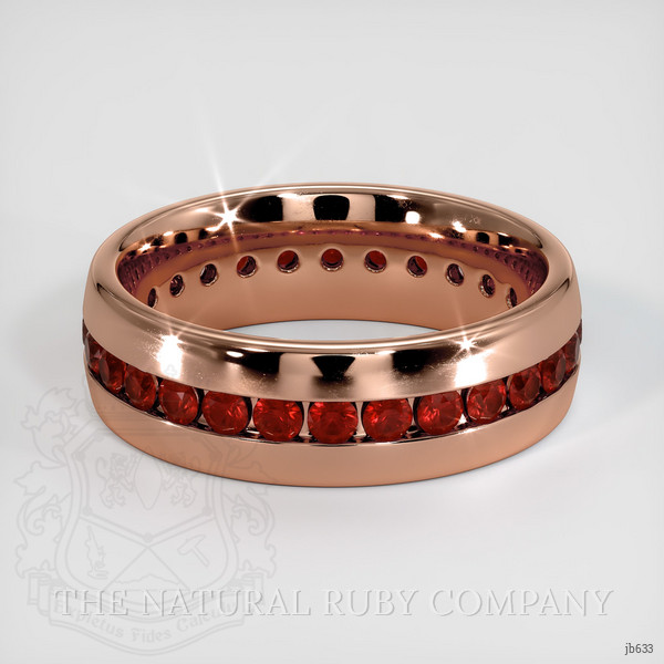 14K Rose Gold Ruby Men's Wedding Band