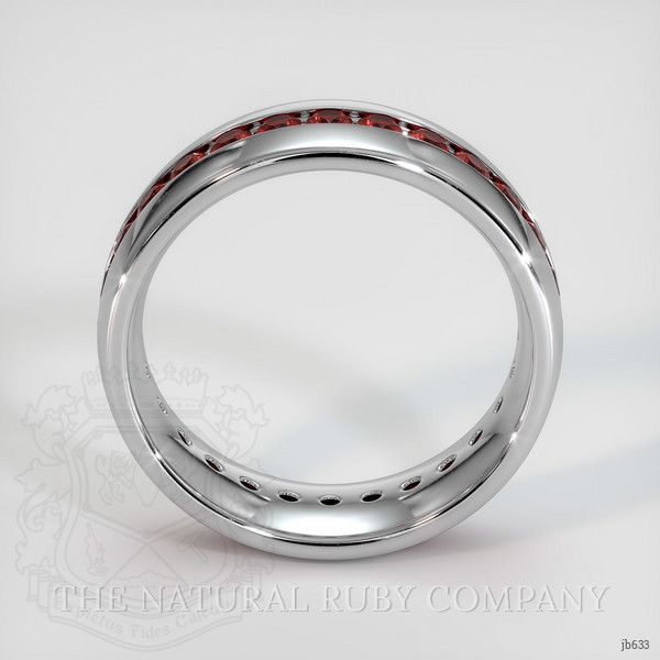 14K White Gold Ruby Men's Wedding Band