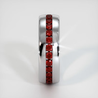 14K White Gold Ruby Men's Wedding Band Image