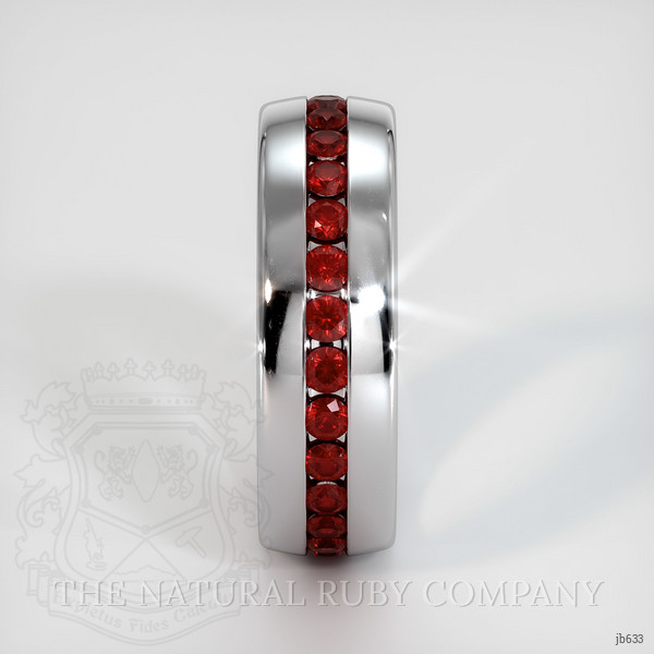 14K White Gold Ruby Men's Wedding Band