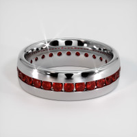 18K White Gold Ruby Men's Wedding Band Video