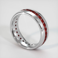 18K White Gold Ruby Men's Wedding Band Image