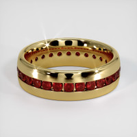 14K Yellow Gold Ruby Men's Wedding Band Video