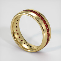 14K Yellow Gold Ruby Men's Wedding Band Image