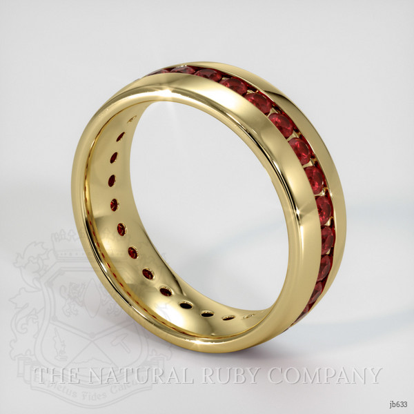 14K Yellow Gold Ruby Men's Wedding Band