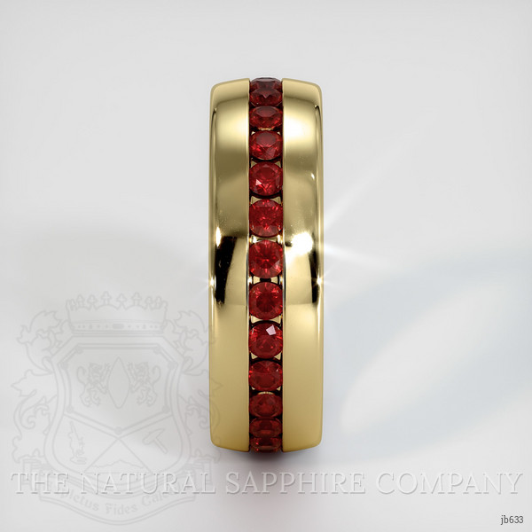 14K Yellow Gold Ruby Men's Wedding Band