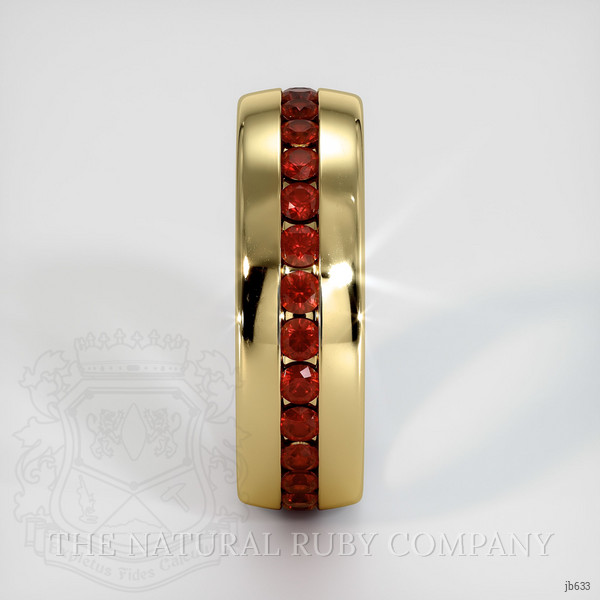 18K Yellow Gold Ruby Men's Wedding Band