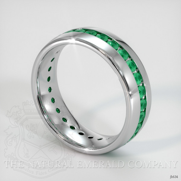 Platinum 950 Emerald Men's Wedding Band