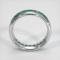 18K White Gold Emerald Men's Wedding Band Image