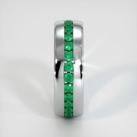 18K White Gold Emerald Men's Wedding Band Image