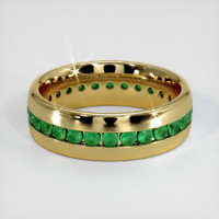 18K Yellow Gold Emerald Men's Wedding Band Video