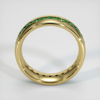 18K Yellow Gold Emerald Men's Wedding Band Image