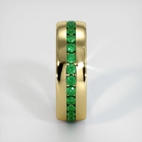 18K Yellow Gold Emerald Men's Wedding Band Image