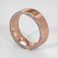 14K Rose Gold Diamond Men's Wedding Band Image