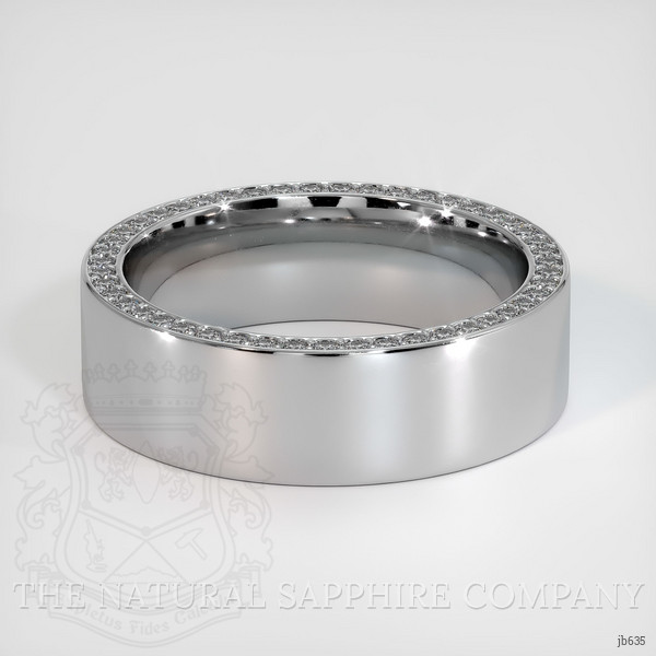18K White Gold Diamond Men's Wedding Band