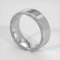 18K White Gold Diamond Men's Wedding Band Image
